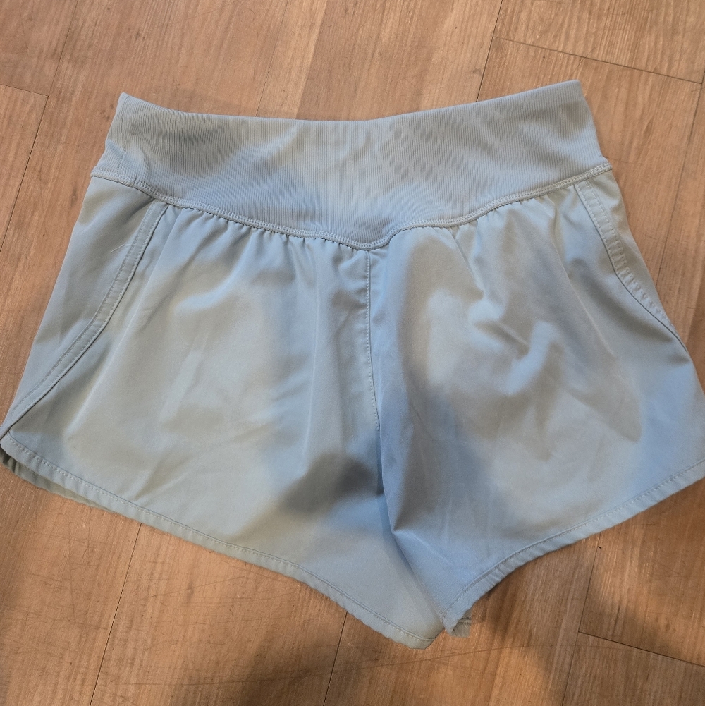 RBX Women's Athletic Shorts mint green lose fit with built in underwear